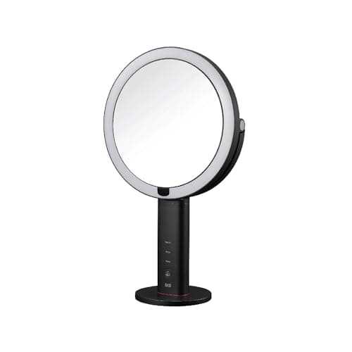 Image of EKO iMira Pro LED Sensor Makeup Mirror, USB Rechargeable Double-Sided LED with Smart Sensor, 5x Magnification, Ultra-Clear Light, Dark Grey