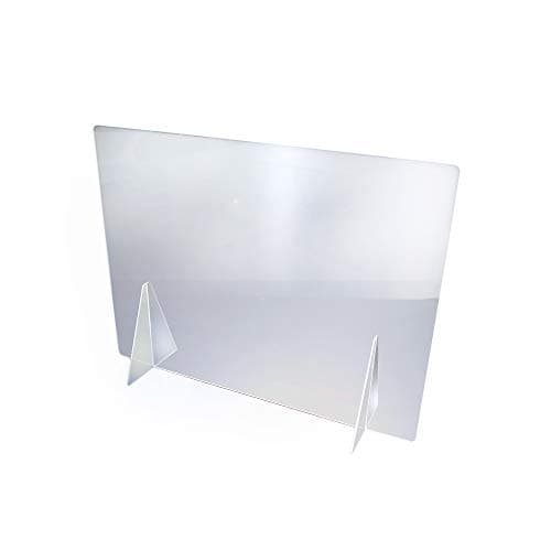 Image of Viztex Protective Sneeze Guard Safety Screen 74.5x90cm Durable 5mm Thick Acrylic Protection Shield Partition for Office Desks, Workstations, Counters, Shops, Full Coverage Divider Barrier