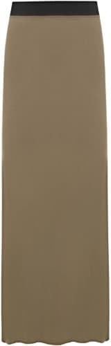 Image of WearAll Ladies Long Maxi Skirt Womens Elasticated Stretch Full Length Plus Size Brown 8-10