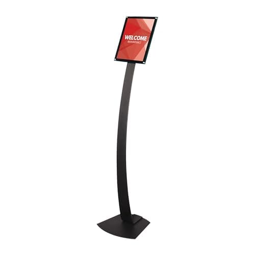 Image of Deflecto Contemporary A4 Floor Sign Holder - Black - Adjustable Portrait & Landscape Display