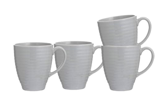 Image of Fixtures Business & Homewares Price & Kensington Typhoon Stoneware Grey Mugs 350ml/12oz (4 Mugs)