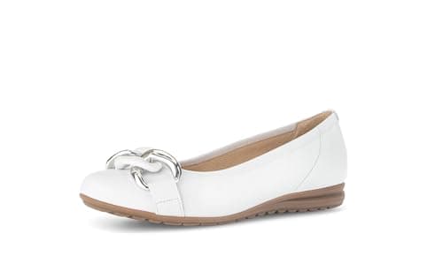 Image of GABOR Women's Classic Ballet Flats, Women's Flats (White 50, UK Footwear Size System, Adult, Women, Numeric, Wide, 5)