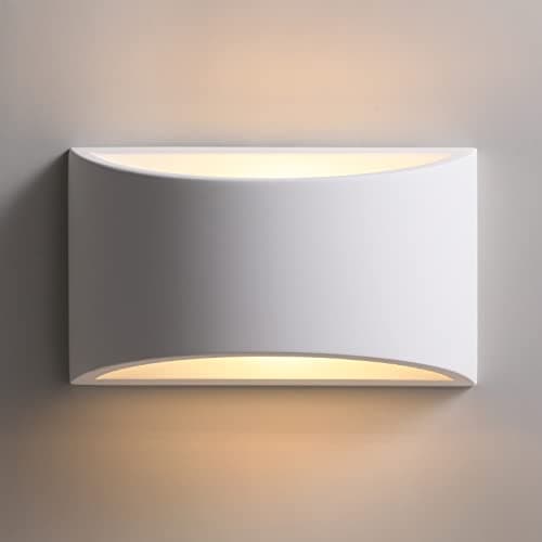 Image of TLGREEN Indoor Plaster Wall Lights, Modern Wall Wash Lamp Warm White LED Up and Down Wall Lamp for Living Room, Hallway, Stairs (G9 LED Bulb Include)