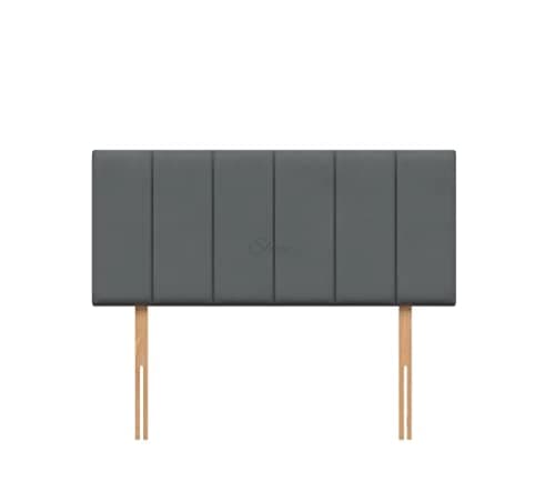 Image of STOREX Plush Fabric Padded Lined Headboard For Devan Bed Bedroom Furniture Size 2Ft 6Inch/ 3Ft/ 4Ft/ 4Ft 6Inch/ 5Ft /6Ft -20 Inch Height 20inch (Charcoal, 20inch Height 3Ft Single)