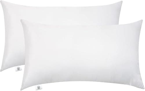 Image of Makimoo Cushion Inserts 30cm x 50cm (12" x 20"), Throw Pillow Inserts Hollowfibre Filling for Sofa, Bedding Cushion Pads (Pack of 2)