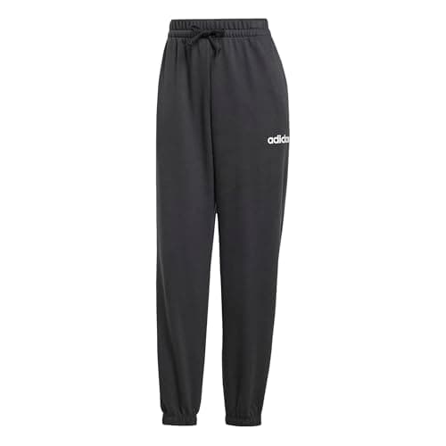 Image of adidas Women's Essentials Linear French Terry Cuffed Pants, Black/White, S