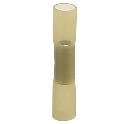 Image of UMTMedia® 50 Pieces Yellow 10-12 AWG Waterproof Heat Shrink Wire Cable Connectors Crimps Seal Butt Joint Sleeve