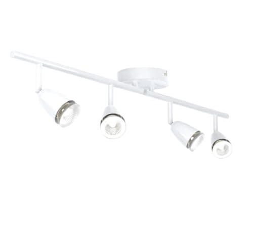 Image of National Lighting Led Celing Lights Rotatable, 4 Way Ceiling Spolights, Gloss White Finish, for Living Room, Kitchen, Bedroom, GU10 Led Compatible