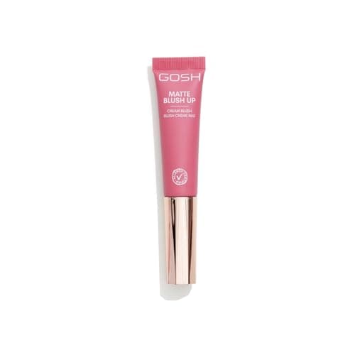 Image of GOSH Cream BLUSH-UP Matte I Blush Stick for defined facial features and smooth blending I Liquid blush with built-in sponge for on-the-go I perfume free, allergy-certified and vegan I 003 Cherry Berry