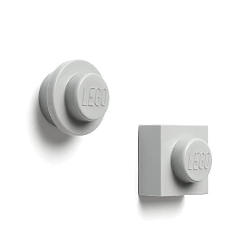 Image of LEGO Magnet Set – Decorative and Colorful Magnets Shaped as Round and Square LEGO Elements – Ideal for Drawings, Postcards, and Notes, Grey
