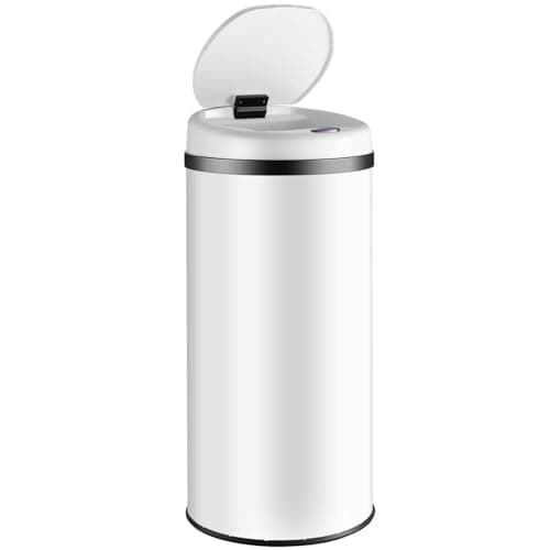 Image of Monzana® Smart Sensor Automatic Touchless 50 Litre Kitchen Bin - Undercounter Waste & Recycling Solution for Home and Kitchen, Stainless Steel Bathroom Bin for Efficient Waste Management | 50L White