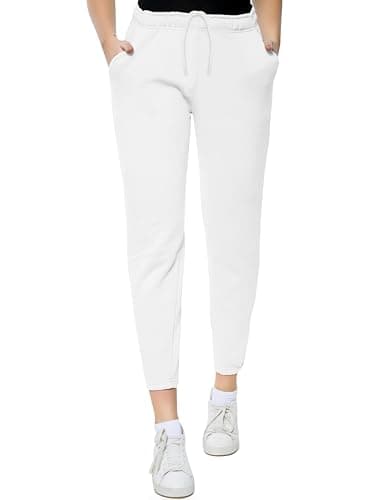 Image of Love My Fashions® Plain Joggers for Women UK Casual Jogging Bottoms Ladies Sweatpants Running Sports Trouser with Pockets White