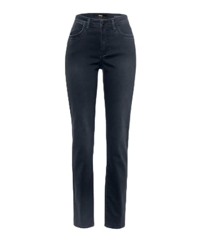 Image of BRAX Women's Style Mary Five Pocket Jeans in Thermal Denim, Used Dark Blue, 38W x 32L