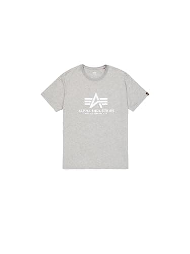 Image of Alpha Industries Basic T-Shirt for Men Greyheather/White
