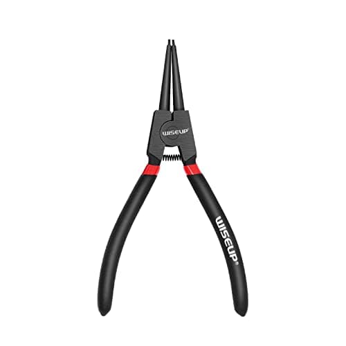 Image of WISEUP Circlip Pliers, 170mm Internal Straight Tip Pliers, Industrial Carbon Steel Split Ring plier, high Hardness, not Easy to Break, Ergonomic Handle snap Ring plier