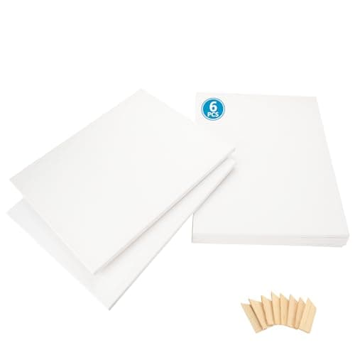 Image of ASelected 6Pcs Art Canvas 40 x 50cm/16x20” Cotton White Blank Canvases for Acrylic Painting and Pouring Acrylic Painting for Artists At All Levels