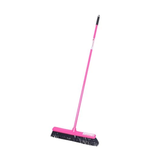 Image of Red Gorilla Broom Sweeping Brush Hard Bristles Wide 50cm Head Weather Resistant for Indoors Outdoors 1.5m Long (Pink)