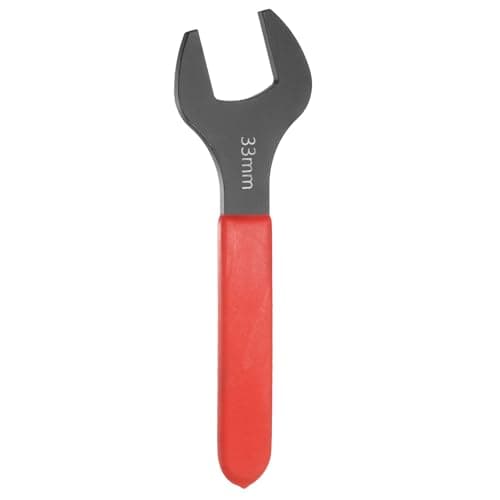 Image of sourcing map Single Open End Wrench 33mm Metric 15 Degree Offset Angle U-Shaped Open Ended Spanner Small Flat Head Blackening Wrench with Red Shank for Automotive Repair Furniture Assembly