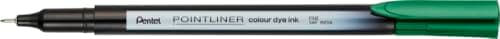 Image of Pentel S40 Pointliner Pen, Colour Dye Ink, 0.4mm Line, Green ink (One Pen)
