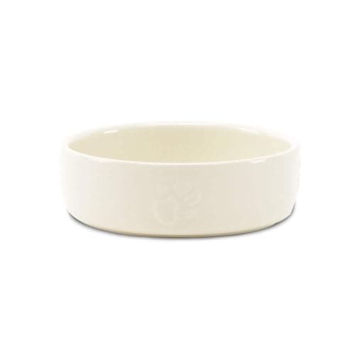 Image of Scruffs Icon Stoneware Pet Food Bowl Food Bowl 15 cm x 15 cm x 5.5 cm Cream