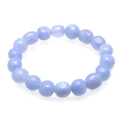 Image of Blue Lace Agate Crystal Bead Bracelet