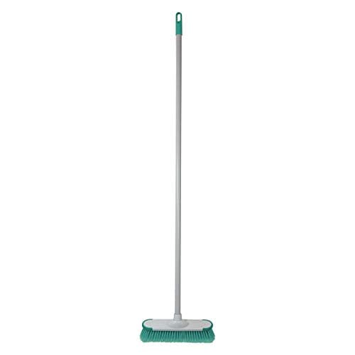 Image of CHARLES BENTLEY Broom, Green, Soft, Indoor Broom, Metal Handle, Broom Head, Soft Flagged Bristles, Rubber Bumpers, Strong, Robust Handle, Hanging Hook, Practical (120x14x14cm)