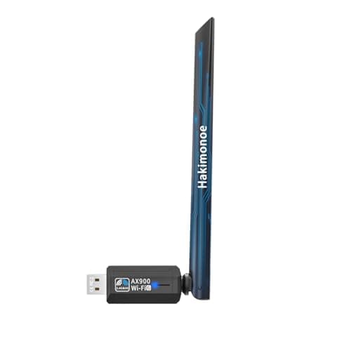 Image of Hakimonoe WiFi USB Adapter for PC Desktop, Wi-Fi 6 AX900Mbps Dual Band 5GHz 2.4GHz Wireless Network Dongle, 5dBi High Gain Antenna, WPA3 for Win 11 10 7 Laptop Computer, Plug n Play w/Auto Driver