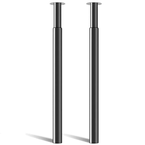 Image of Amazing Tour Adjustable Table Legs 710-1100mm - 2 Pack Breakfast Bar Kitchen Worktop Support Office Desk Legs, Heavy Duty Metal Sturdy Steel Frame,Black