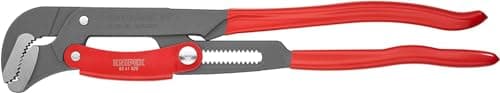 Image of KNIPEX Pipe Wrench S-Type with Fast Adjustment Grey Powder-Coated with Plastic Coating 560 mm, 83 61 020