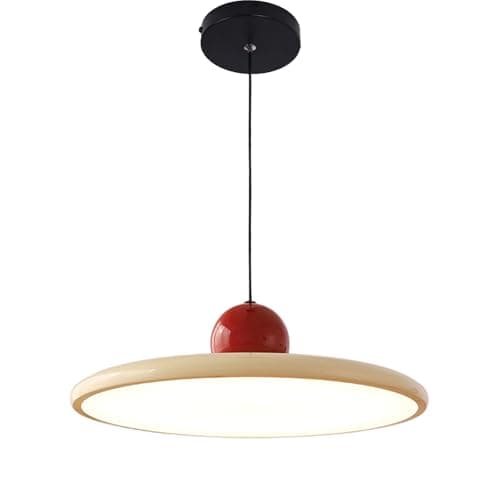 Image of NICRX Modern UFO Pendant Light - 36W LED Dimmable Hanging Lamp,Adjustable Height 3-Color Temperature Hanging Lights,Acrylic and Metal Ceiling Light Fixture for Dining Room,Living Room,Café (White)