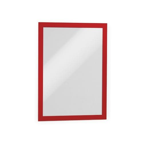 Image of Durable DURAFRAME Self-Adhesive Magnetic Frame - A4 Red - Pack of 10 - Document Frame For Professional Internal Signage - Self-Adhesive Attachment