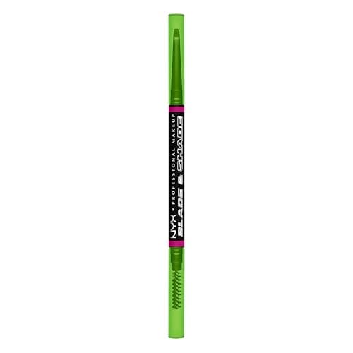 Image of NYX Professional Makeup Blade & Shade, Nano Brow Mechanical Pencil, Up to 16HR wear, Smooth-glide pigment, Smudge-Proof Formula, Shade: Black, 1 count