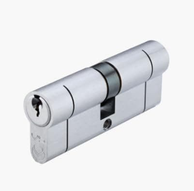 Image of Kooples Hardware Satin Chrome V5 Euro Profile Double Cylinder Lock – 5-Pin Mechanism – Keyed Both Sides - Fixings Included (Euro - Keyed to Differ (E), 30/40mm)