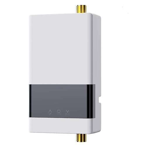 Image of Instant Electric Water Heater, 6000W Mini Instant Water Heater Energy Saving Intelligent Temperature Control, Tankless Water Heater for Bathroom Kitchen (220V White)