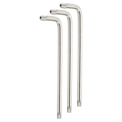 Image of sourcing map 3 Pcs T45 Security Anti Tamper Proof Torx Star Key Bit 6.34" Long Arm L-Shaped Torx Hex Key Wrench with Hole 6 Points Spanner Carbon Steel Hand Tool for Automotive Bright Silver