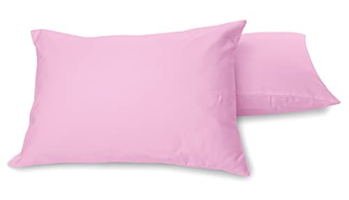 Image of 180 Thread Count 100% Pure Cotton Percale Pillowcase Pair (Baby Pink)