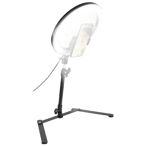 Image of Overhead Phone Holder - Adjustable Illuminated Tripod Arm, Universal Phone Holder Set, Stable Recording Facility, Flexible Recording Stand for Cooking Videos, Long-Lasting Overhead Su