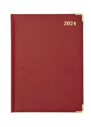 Image of Collins Debden Classic 2024 Diary Manager Week to View Business Planner (with Appointments) - Business Planner and Organiser - January to December 2024 Diary - Weekly - Red - 1210V.15-24