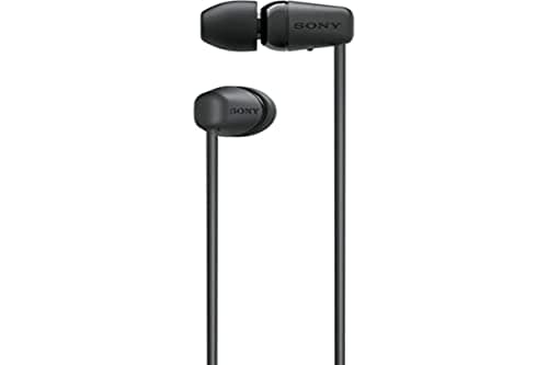 Image of Sony WI-C100 Wireless In-ear Headphones - Up to 25 hours of battery life - Water resistant -Built-in mic for phone calls - Voice Assistant compatible Black (Renewed)
