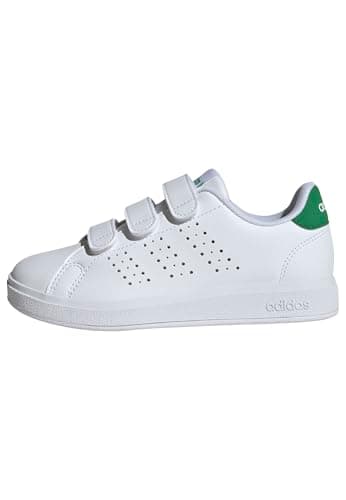 Image of adidas Unisex Kids Advantage Base 2.0 Shoes Children, Cloud White/Cloud White/Green, 12 UK Child