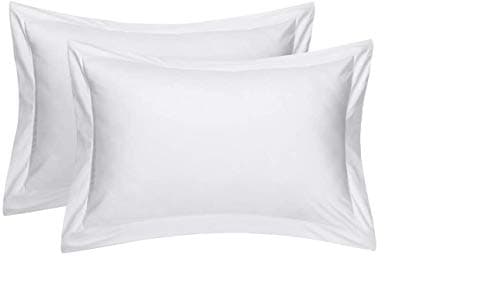 Image of Rayyan Linen Oxford Pair of Pillowcases White 100% Egyptian Cotton 200 Thread Counts Size 50 x 75cm - 2 Pack Pillow Cases