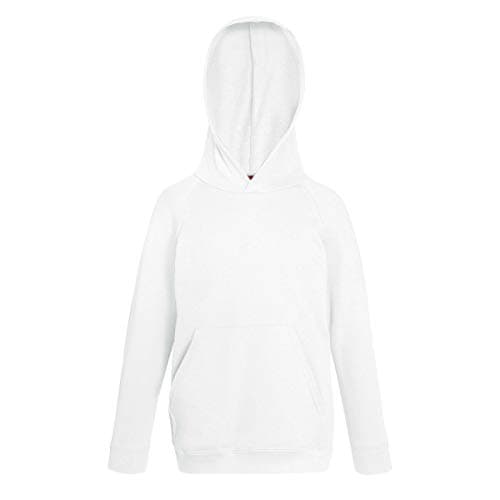 Image of Fruit of the Loom Childrens Unisex Lightweight Hooded Sweatshirt/Hoodie (7-8) (White)