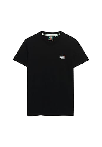 Image of Superdry Men's Essential Contrast Emb Tee T-Shirt, Black, M