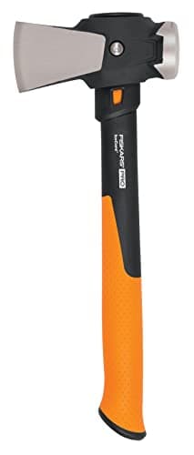Image of Fiskars Pro construction axe IsoCore S for splitting logs or driving wedges, length: 36 cm, weight: 730 g, incl. holster, black/orange, 1062936