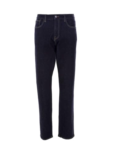 Image of Armani Exchange Men's J16 Straight Fit Comfort Cotton Denim Pants Jeans, Indigo Denim/Indigo,