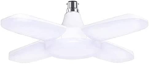 Image of LED Garage Light B22 Deformable 60W, Workshop Ceiling Lighting BC Bayonet Cap Cool White Daylight with 4 Adjustable Panels, High Bay Lamp for Loft, Warehouse, Basement, Kitchen, Market, Porch