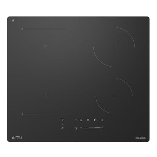 Image of COVERCOOK Induction Hob, 59cm Electric Cooktop, Built-in Hot Plates with Bridge Zone, 7000W, 240V, Matte Glass, Scratch-resistant, Pause and Keep Warm Function