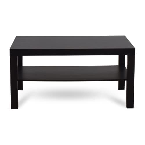 Image of Home Stuff Modern Stylish Coffee Table for Living Room, Herringbone Design, Shelf, Easy to Assemble, 90x55 CM (Black Brown)
