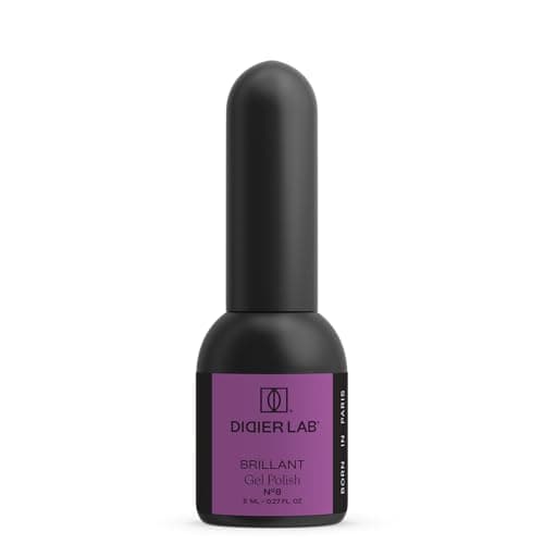 Image of DIDIER LAB Premium Brillant No.08 Flash Gel Polish – Purple UV/LED Glitter Gel With Diamond Shine – Highly Pigmented Self-Levelling Varnish – Long-Lasting High Gloss Colour – Flash Shine Effect – 8ml