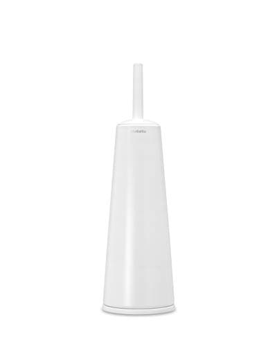 Image of Brabantia 414664 Toilet Brush and Holder (White) Corrosion Resistant, Easy Clean Bathroom Accessory Set, 0.99 cm*11.99 cm*10.01 cm